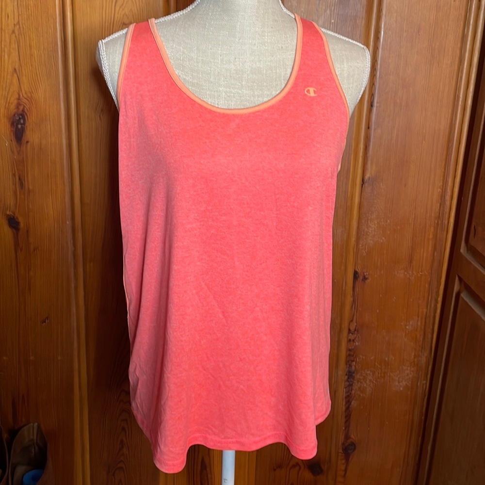 Champion Power Train Workout Tank Top- Pink with Orange Trim